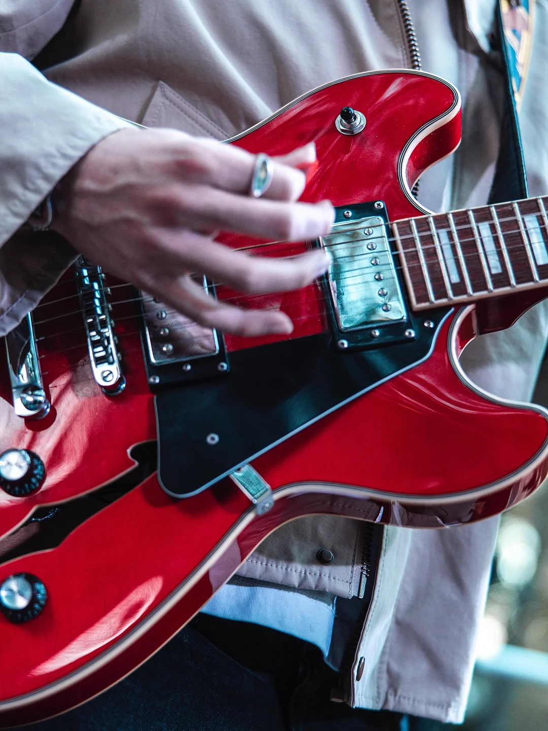 Red guitar
